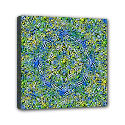 Farbenpracht Kaleidoscope Mini Canvas 6  X 6  (stretched) by Pakrebo