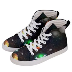 Galactic Men s Hi-top Skate Sneakers by WensdaiAmbrose