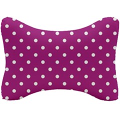 Fuschia Polka Dot Seat Head Rest Cushion by retrotoomoderndesigns