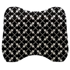Black And White Fantasy Velour Head Support Cushion by retrotoomoderndesigns