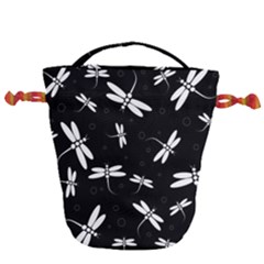 Dragonflies Pattern Drawstring Bucket Bag by Valentinaart