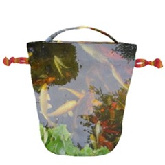 Koi Fish Pond Drawstring Bucket Bag by StarvingArtisan