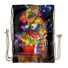 Dragon Lights Centerpiece Drawstring Bag (large) by Riverwoman