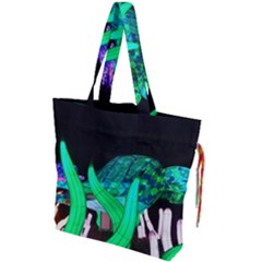 Dragon Lights Turtle Drawstring Tote Bag by Riverwoman