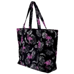 Flamingo Pattern Zip Up Canvas Bag by Valentinaart
