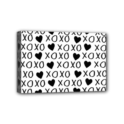 Xo Valentines Day Pattern Mini Canvas 6  X 4  (stretched) by Valentinaart