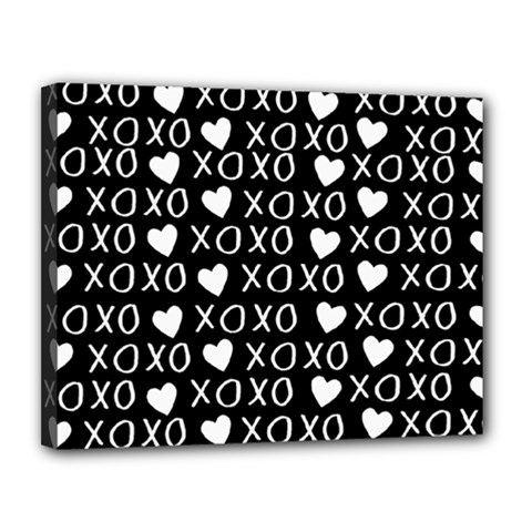 Xo Valentines Day Pattern Canvas 14  X 11  (stretched) by Valentinaart