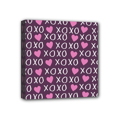 Xo Valentines Day Pattern Mini Canvas 4  X 4  (stretched) by Valentinaart