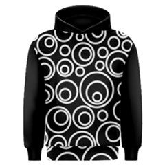 Abstract White On Black Circles Design Men s Overhead Hoodie by LoolyElzayat