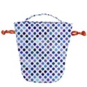 Shades Of Blue Polka Dots Drawstring Bucket Bag View1