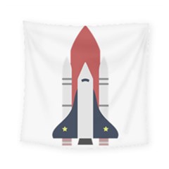 Planet Planets Rocket Shuttle Square Tapestry (small) by Wegoenart
