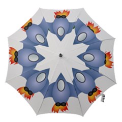 Spaceship Rocket Space Game Cosmos Hook Handle Umbrellas (medium) by Wegoenart
