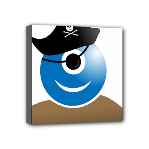 Alien One Eye Pirate Buccaneer Mini Canvas 4  X 4  (stretched) by Wegoenart