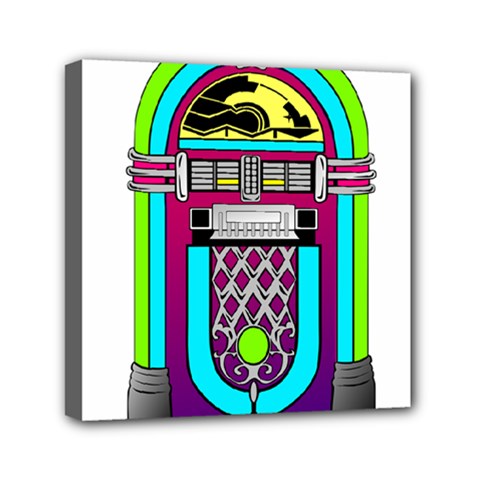Jukebox Music Music Player Mini Canvas 6  X 6  (stretched) by Wegoenart