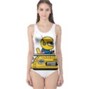 Cartoon Space Racer Galaxy Science One Piece Swimsuit View1