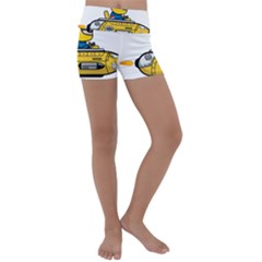 Cartoon Space Racer Galaxy Science Kids  Lightweight Velour Yoga Shorts by Wegoenart