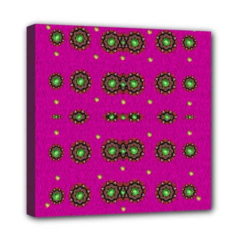 Stars In Fern And Love Ornate Mini Canvas 8  X 8  (stretched) by pepitasart
