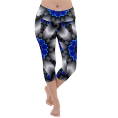 Kaleidoscope Abstract Round Lightweight Velour Capri Yoga Leggings by Pakrebo