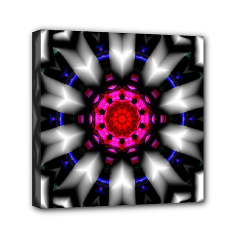 Kaleidoscope Round Metal Mini Canvas 6  X 6  (stretched) by Pakrebo