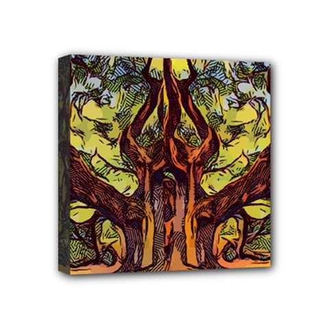 Tree Monster Maestro Landscape Mini Canvas 4  X 4  (stretched) by Pakrebo