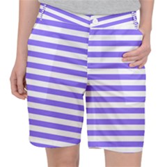 Lilac Purple Stripes Pocket Shorts by snowwhitegirl