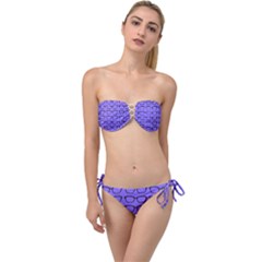 Nerdy Glasses Purple Twist Bandeau Bikini Set by snowwhitegirl