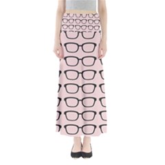 Nerdy Glasses Pink Full Length Maxi Skirt by snowwhitegirl