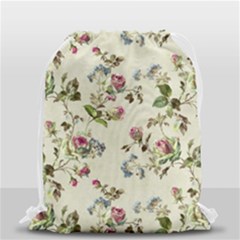 Vintage Roses Drawstring Bag (small) by retrotoomoderndesigns