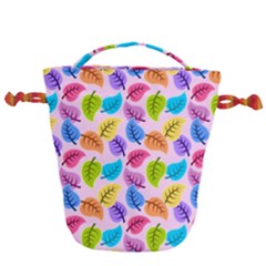 Colorful Leaves Drawstring Bucket Bag by snowwhitegirl
