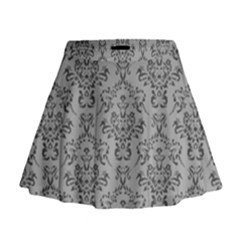Victorian Paisley Grey Mini Flare Skirt by snowwhitegirl