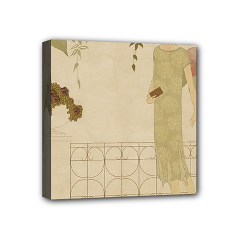 Flapper Lady Vintage Mini Canvas 4  X 4  (stretched) by snowwhitegirl