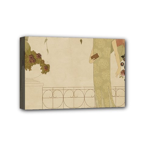 Flapper Lady Vintage Mini Canvas 6  X 4  (stretched) by snowwhitegirl