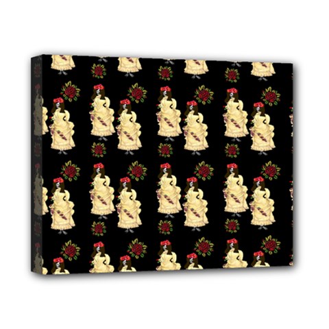 Victorian Skeleton Black Canvas 10  X 8  (stretched) by snowwhitegirl