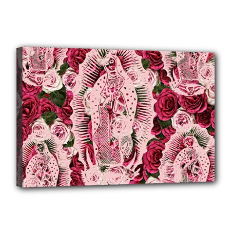 Guadalupe Roses Canvas 18  X 12  (stretched) by snowwhitegirl