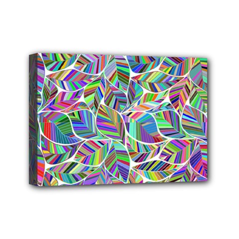 Leaves Leaf Nature Ecological Mini Canvas 7  X 5  (stretched) by Mariart