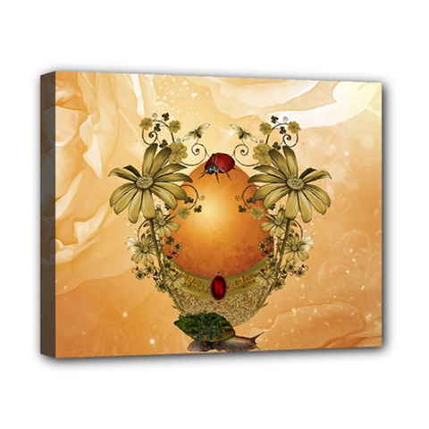 Wonderful Easter Egg With Flowers And Snail Canvas 10  X 8  (stretched) by FantasyWorld7