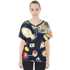 Food V-neck Dolman Drape Top by snowwhitegirl