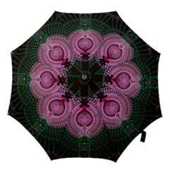 Fractal Traditional Fractal Hypnotic Hook Handle Umbrellas (small) by Pakrebo
