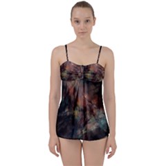Abstract Fractal Digital Backdrop Babydoll Tankini Set by Pakrebo