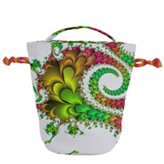 Fractal Abstract Aesthetic Pattern Drawstring Bucket Bag by Pakrebo