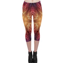 Fractal Abstract Artistic Capri Leggings  by Pakrebo