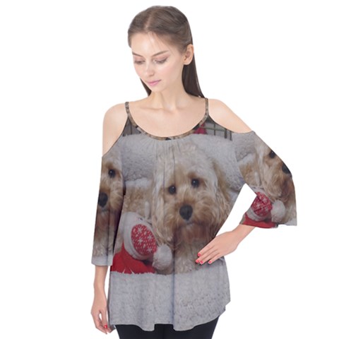Cockapoo In Dog s Bed Flutter Tees by pauchesstore