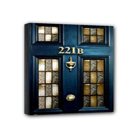 Tardis Sherlock Holmes 221b Mini Canvas 4  X 4  (stretched) by Sudhe