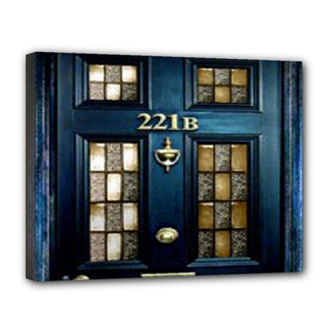 Tardis Sherlock Holmes 221b Canvas 14  X 11  (stretched) by Sudhe