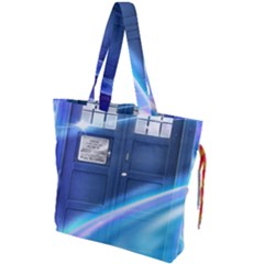 Tardis Space Drawstring Tote Bag by Sudhe