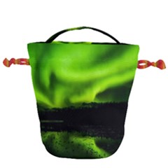 Aurora Borealis Northern Lights Sky Drawstring Bucket Bag by Sudhe