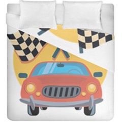 Automobile Car Checkered Drive Duvet Cover Double Side (king Size) by Sudhe