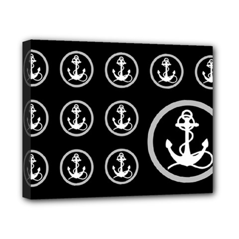 Anchor Pattern Canvas 10  X 8  (stretched) by Sudhe