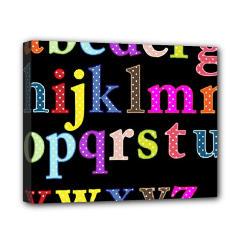 Alphabet Letters Colorful Polka Dots Letters In Lower Case Canvas 10  X 8  (stretched) by Sudhe