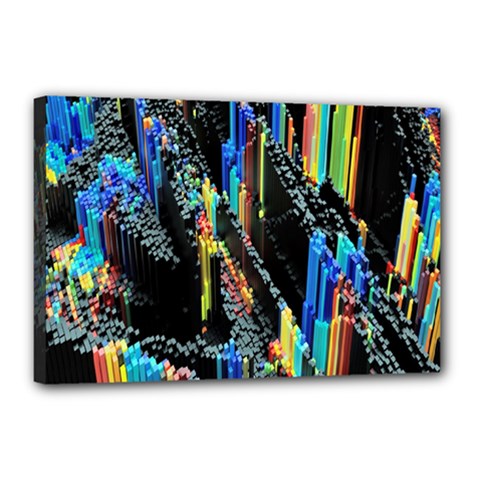 Abstract 3d Blender Colorful Canvas 18  X 12  (stretched) by Sudhe